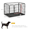 PawHut-Box-per-Cani-in-Metallo-con-Porta-e-Vassoio-sul-Fondo-125x78x80cm-Grigio