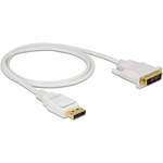 DeLOCK - Cavo video - Collegamento singolo - Da DisplayPort (M) a DVI-D (M) - DisplayPort 1.2a - 1,0 m - passivo - bianc