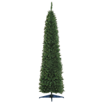 HOMCOM-Albero-di-Natale-Artificiale-in-PVC-con-Base-in-Plastica-Design-Alto-e-Stretto-210cm---Verde