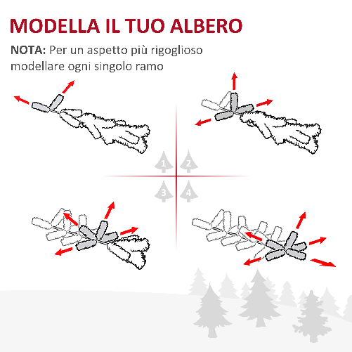 HOMCOM-Albero-di-Natale-Artificiale-in-PVC-con-Base-in-Plastica-Design-Alto-e-Stretto-210cm---Verde