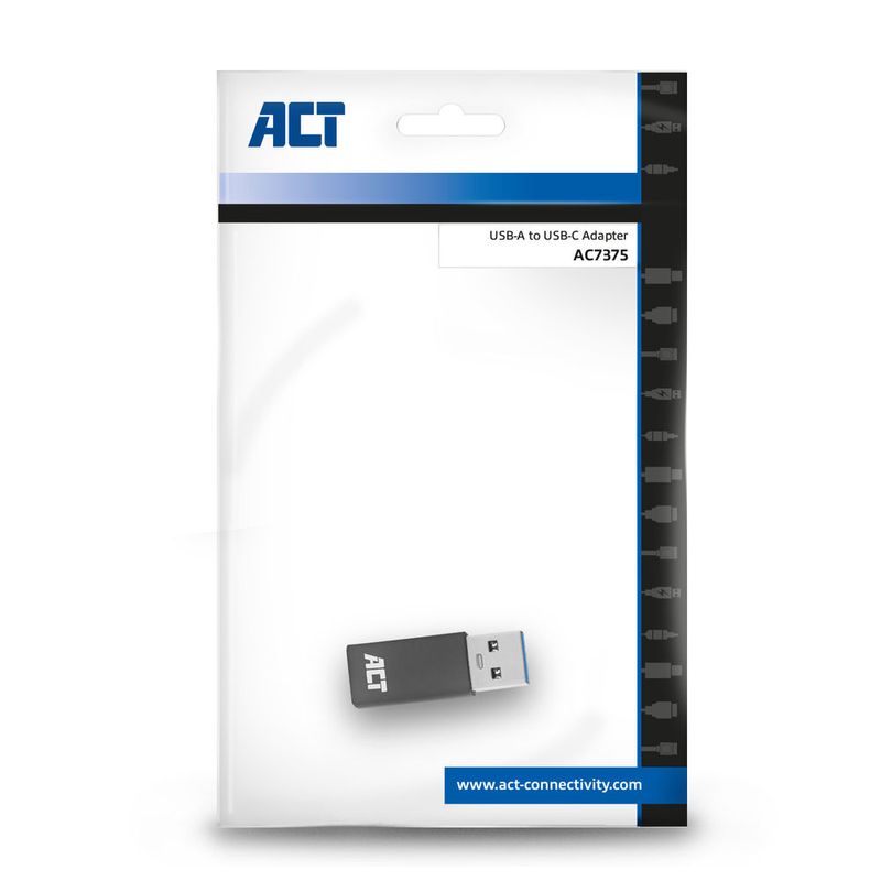 Modello-ACT-AC7375-per-cavo-USB-Type-C-USB-Type-A-Grijs