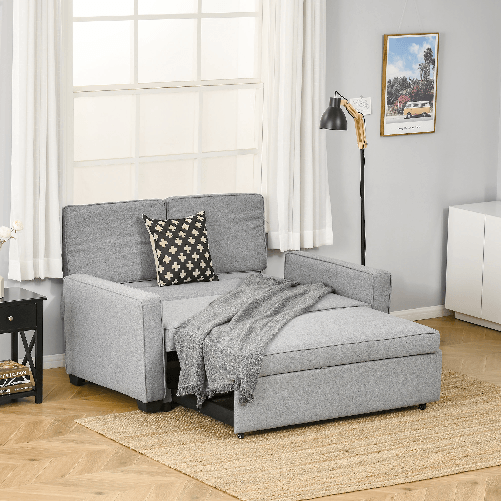 HOMCOM-Divano-Letto-a-1-Piazza-in-Tessuto-Seduta-2-Posti-e-Schienale-a-3-Reclinazioni-154x87x89cm---Grigio