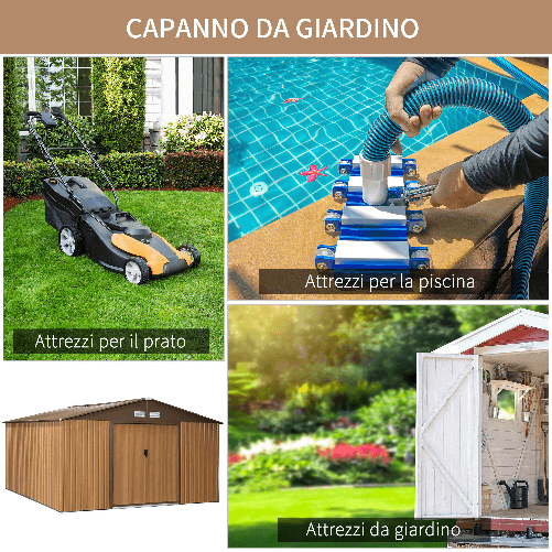 Outsunny-Casetta-da-Giardino-con-2-Porte-Scorrevoli-e-4-Prese-d-Aria-in-Acciaio-e-PP-340x386x200cm-Giallo