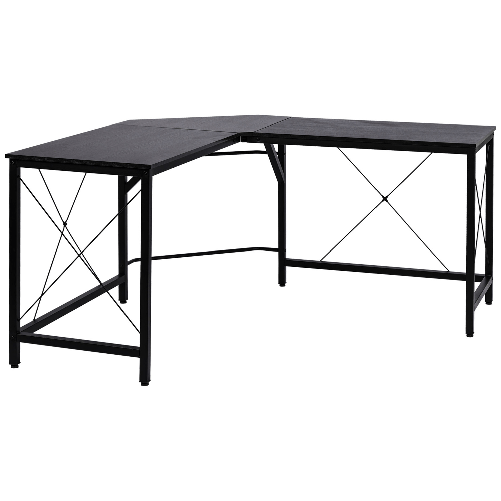 HOMCOM-Scrivania-Spaziosa-Nera-e-Finitura-in-Rovere-Perfetta-Postazione-da-Lavoro-per-Casa-e-Ufficio-a-Forma-di-L-con-Soluzione-Angolare-Finitura-in-Rovere-150x150x76cm-Nera