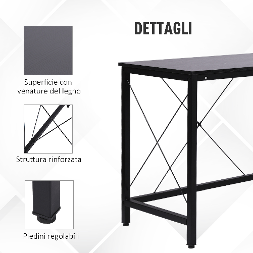 HOMCOM-Scrivania-Spaziosa-Nera-e-Finitura-in-Rovere-Perfetta-Postazione-da-Lavoro-per-Casa-e-Ufficio-a-Forma-di-L-con-Soluzione-Angolare-Finitura-in-Rovere-150x150x76cm-Nera