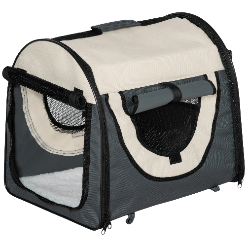 PawHut-Trasportino-per-Animali-Domestici-Pieghevole-in-Oxford-con-Cuscino-Rimovibile-Lavabile-e-Borsa-per-Trasporto-Grigio-scuro
