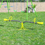 HOMCOM-Altalena-Basculante-Girevole-360°-per-Bambini-3-7-anni-da-Giardino-in-Metallo-Sali-e-Scendi-Carico-Massimo-35kg-180x65x53-cm-Verde