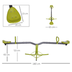 HOMCOM-Altalena-Basculante-Girevole-360°-per-Bambini-3-7-anni-da-Giardino-in-Metallo-Sali-e-Scendi-Carico-Massimo-35kg-180x65x53-cm-Verde