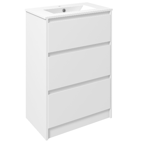 kleankin-Mobiletto-Bagno-a-2-Cassetti-in-Truciolato-con-Lavabo-in-Ceramica-Sintetica-61x37x88-cm-Bianco