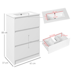 kleankin-Mobiletto-Bagno-a-2-Cassetti-in-Truciolato-con-Lavabo-in-Ceramica-Sintetica-61x37x88-cm-Bianco