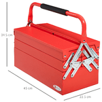 DURHAND-Cassetta-Porta-Attrezzi-in-Metallo-Pieghevole-con-5-Vassoi-3-Ripiani-Rosso