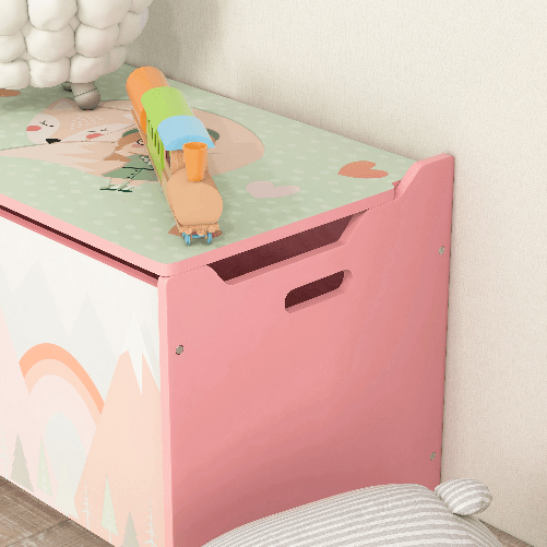 ZONEKIZ-Baule-Portagiochi-per-Bambini-con-Coperchio-e-Cerniera-di-Sicurezza-in-MDF-60x37x39cm-Rosa