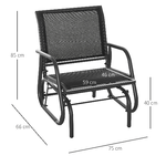 Outsunny-Sedia-a-Dondolo-da-Giardino-in-Metallo-e-Seduta-in-Tessuto-Traspirante-75x66x85cm-Nero-e-Grigio-Scuro