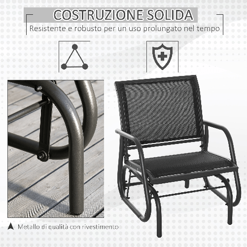 Outsunny-Sedia-a-Dondolo-da-Giardino-in-Metallo-e-Seduta-in-Tessuto-Traspirante-75x66x85cm-Nero-e-Grigio-Scuro