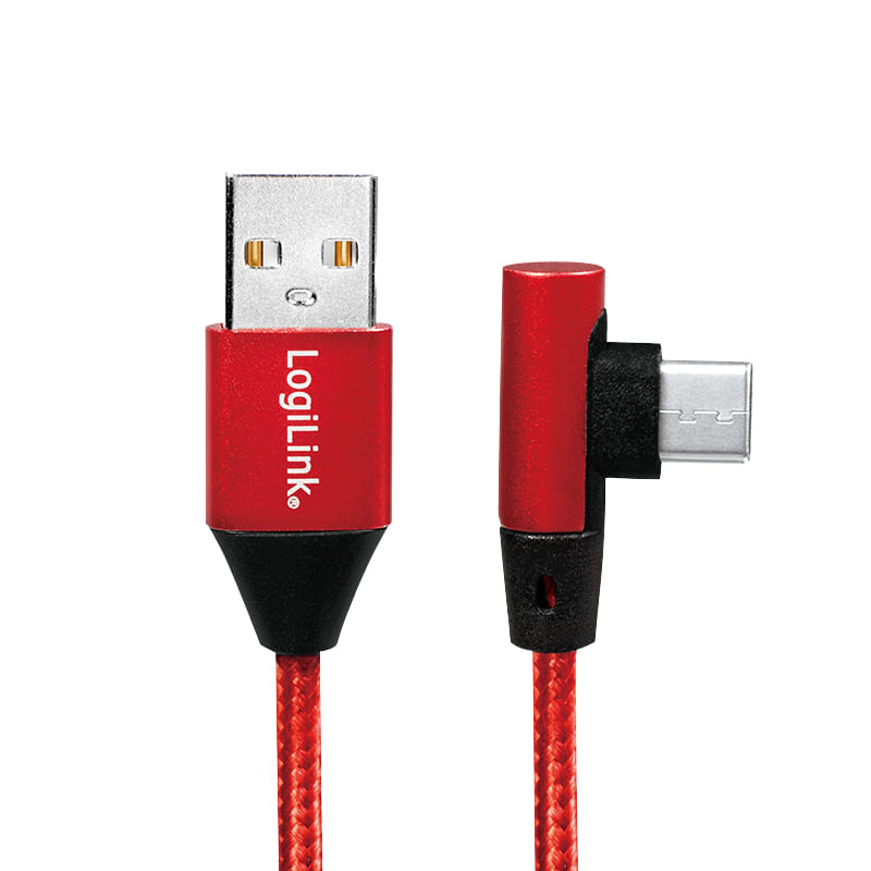 Cavo-USB-LogiLink-USB-C-angolato-1m-5V-3A-rosso