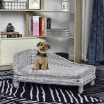 PawHut-Chaise-Longue-Cuccia-per-Animali-Domestici-in-Vimini-con-Cuscino-Grigio