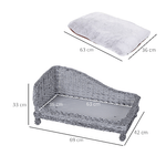 PawHut-Chaise-Longue-Cuccia-per-Animali-Domestici-in-Vimini-con-Cuscino-Grigio