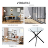 HOMCOM-Tavolo-Rotondo-in-Vetro-e-Gambe-Incrociate-in-Metallo-Ø80x75cm-Nero