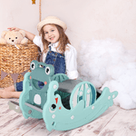 HOMCOM-3-in-1-Cavallo-a-Dondolo-Scivolo-per-Bambini-e-Canestro-Eta-18-36-mesi-per-Casa-e-Giardino-Verde