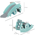 HOMCOM-3-in-1-Cavallo-a-Dondolo-Scivolo-per-Bambini-e-Canestro-Eta-18-36-mesi-per-Casa-e-Giardino-Verde