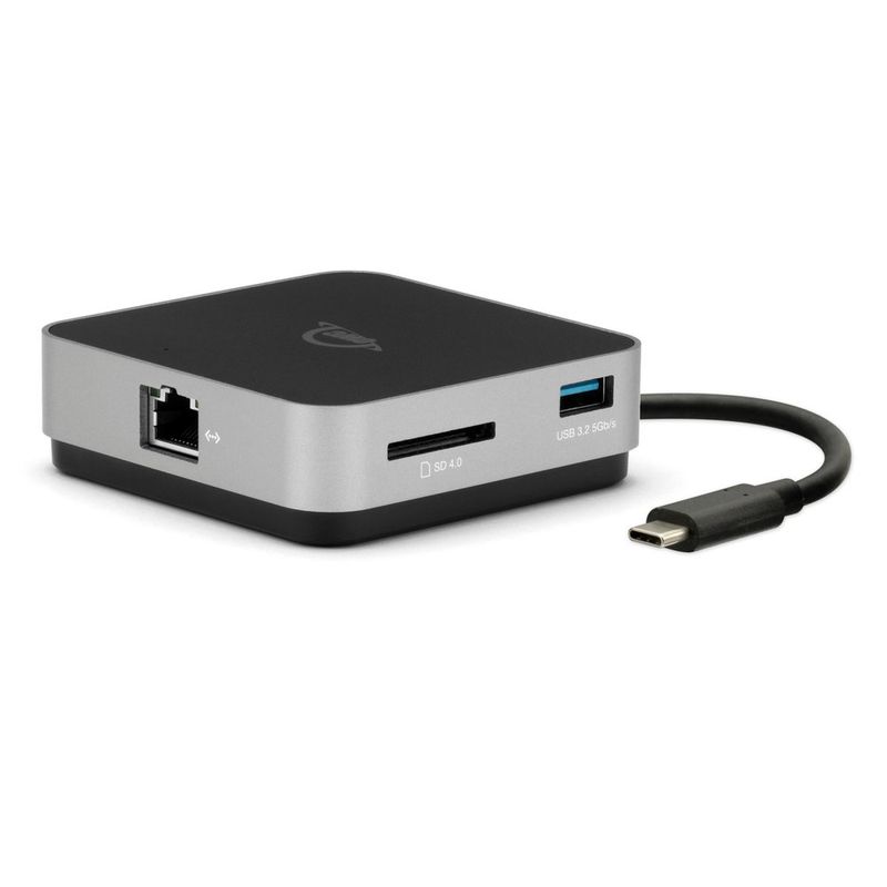 OWC-USB-C-Travel-Dock-E-6-ports--2x-USB3.2-Gen1---USB-C---GbE---SD---HDMI-2.0---Gris-Sidral