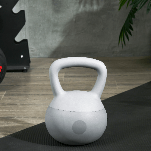 SPORTNOW-Kettlebell-12kg-in-PVC-e-Sabbia-Metallica-per-Allenamento-Spalle-e-Bicipiti-22x22x29-cm-Grigio