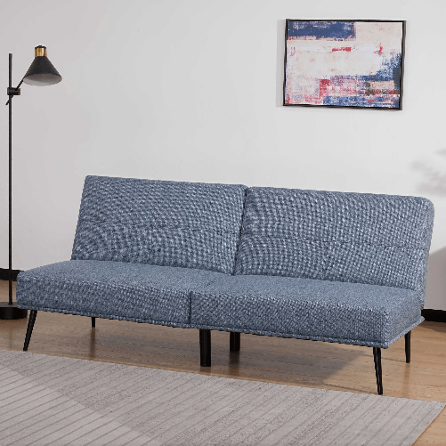 HOMCOM-Divano-Letto-Singolo-con-Schienale-Regolabile-e-Rivestimento-in-Tessuto-Effetto-Lino-Azzurro-e-Nero