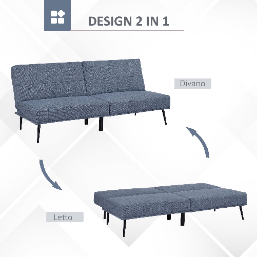 HOMCOM-Divano-Letto-Singolo-con-Schienale-Regolabile-e-Rivestimento-in-Tessuto-Effetto-Lino-Azzurro-e-Nero