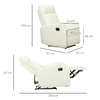 HOMCOM-Poltrona-Relax-Reclinabile-170°-con-Poggiapiedi-Regolabile-Ergonomica-in-Similpelle-65-×-92-×-100cm-Crema
