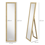 HOMCOM-Specchio-con-Cornice-in-MDF-con-Piedini-e-Ganci-per-Utilizzo-a-Muro-o-a-Parete-37x40x155-cm