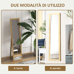 HOMCOM-Specchio-con-Cornice-in-MDF-con-Piedini-e-Ganci-per-Utilizzo-a-Muro-o-a-Parete-37x40x155-cm