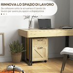 Vinsetto-Cassettiera-Portadocumenti-per-Ufficio-e-Studio-in-Truciolato-a-2-Cassetti-39x42x56-cm