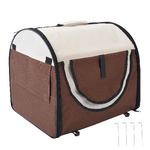 PawHut-Trasportino-Gabbia-da-Trasporto-per-Cani-Gatti-e-Animali-Domestici-Pieghevole-46x36x41cm-caffe