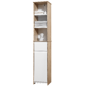 kleankin Scaffale Bagno con ripiani Salvaspazio in Legno - Bianco