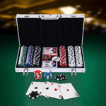 HOMCOM-Valigetta-Poker-Professionale-in-Alluminio-Set-con-300-Fiches-e-2-Mazzi-per-Texas-hold-em-e-Blackjack