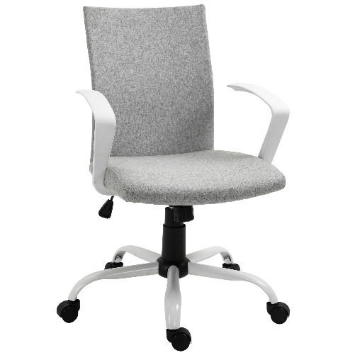 Vinsetto-Sedia-da-Ufficio-Ergonomica-a-Dondolo-Sedia-da-Studio-Girevole-Sedia-Scrivania-con-Altezza-Regolabile-in-Tessuto-Grigio-61x61x89-99cm