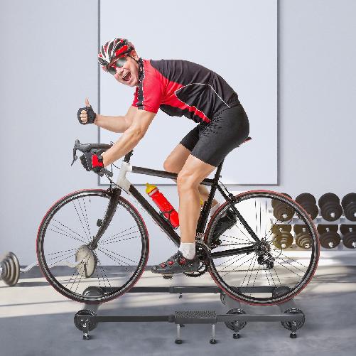 HOMCOM-Rullo-per-Bicicletta-Portatile-Allenamento-Fitness-da-Casa-Supporto-Bici-da-Terra-con-Lunghezza-Regolabile-49-×-16-×-82-137cm