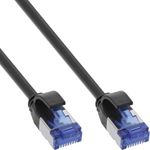 InLine Patchcord Slim, Cat.6A, S/FTP, TPE (LSZH), PoE, nero, 20m