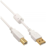 Microconnect USBAB2WF cavo USB 2 m USB 2.0 USB A USB B Bianco (USB2.0 A-B 2m M-M - With Ferrite choke - Warranty 300M)