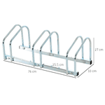 HOMCOM-Rastrelliera-Portabiciclette-Parcheggio-per-3-Biciclette-in-Acciaio-76x33x27-cm-Argento