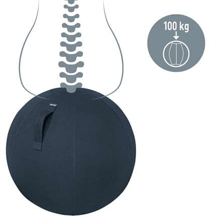 Leitz-Ergo-Cosy-Grigio-Interno-Rotondo--Leitz-Ergo-Cosy-Sitting-Ball-Velvet-Grey-