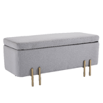 HOMCOM Panca Contenitore per Interni con Seduta Imbottita e Piedini Laccati Oro, Design Moderno ed Elegante, 100 x 40 x 42cm