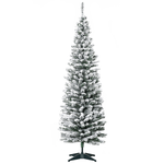 HOMCOM Albero di Natale Artificiale Innevato 180cm con Rami 390, Base Rimovibile Decorazioni Natalizie