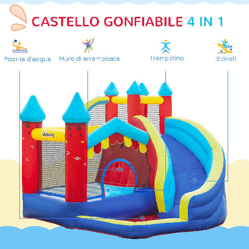 Outsunny-Castello-Gonfiabile-4-in-1-per-Bimbi-3-8-Anni-con-Scivolo-e-Piscina-290x270x230cm