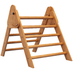 HOMCOM Triangolo da Arrampicata Pieghevole per Bambini 3+ Anni in Legno di Faggio, 90x64x70 cm, Marrone chiaro