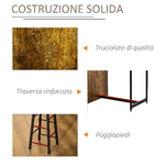 HOMCOM-Set-Bancone-Bar-con-2-Sgabelli-Alti-Stile-Industriale-con-Mensole-Marrone-Rustico