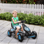 HOMCOM-Go-Kart-a-Pedali-per-Bambini-da-5-12-Anni-con-Sedile-Regolabile-e-Ruote-in-Gonfiabili-Blu