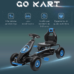 HOMCOM-Go-Kart-a-Pedali-per-Bambini-da-5-12-Anni-con-Sedile-Regolabile-e-Ruote-in-Gonfiabili-Blu