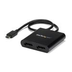 StarTech.com Adattatore USB-C a DisplayPort a due porte, Splitter MST Hub USB Tipo C a doppia porta DP 1.2