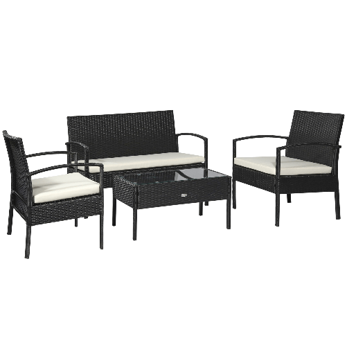 Outsunny-Set-Mobili-da-Giardino-in-Rattan-Sintetico-Composto-da-1-tavolino-2-poltrone-e-1-divano-a-2-posti-Nero-e-Crema